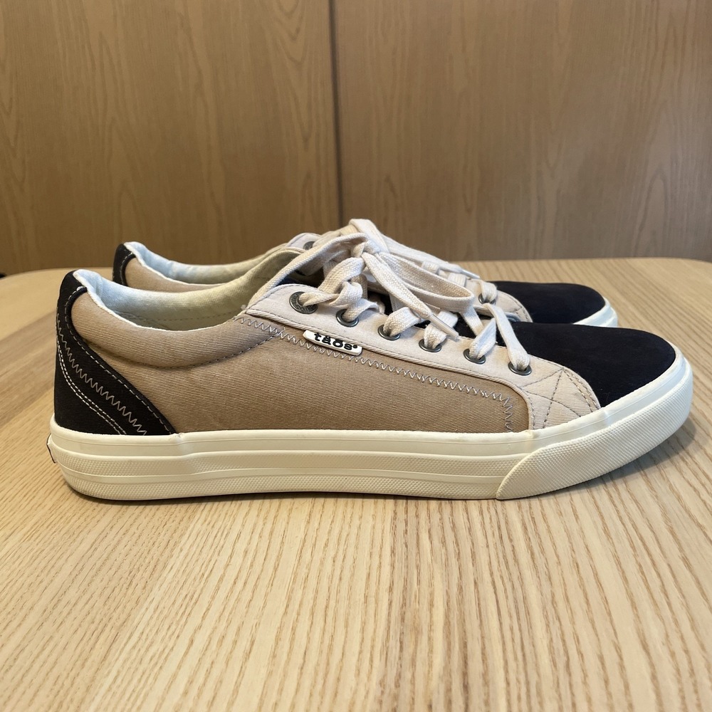 Taos Plim Soul Sneakers Women's 11 Black Tan Multi Canvas Colorblock Comfort